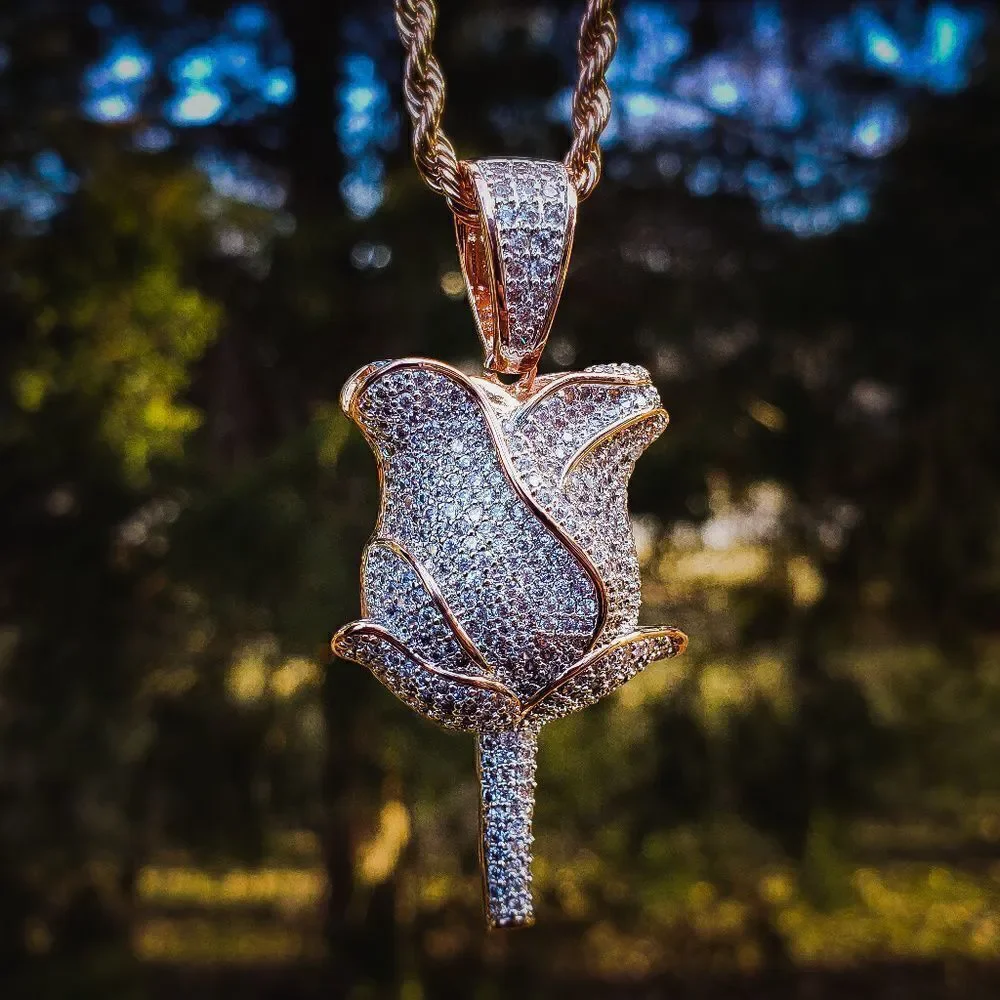 Stainless Steel Rose Gold plated Rose Necklace